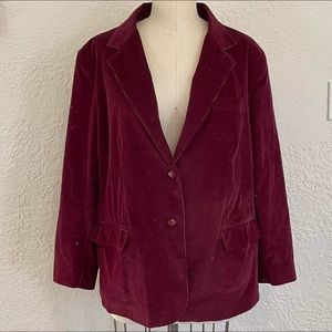 SOLD maroon burgundy plush blazer from Collections II